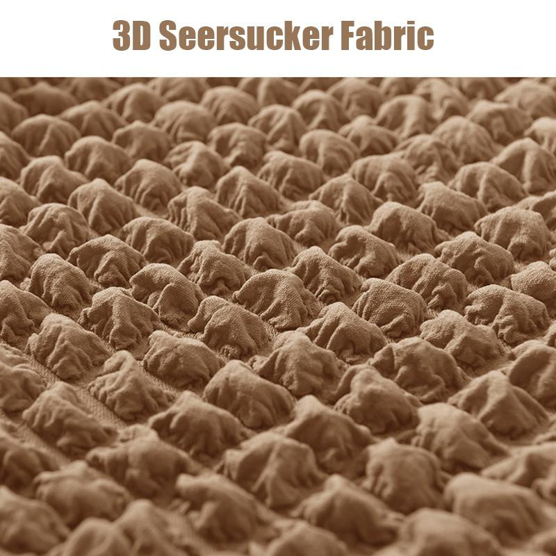 Yiran Furniture Seersucker-Stuhlbezug mit hoher Rückenlehne und Rock in Khaki, elastischer Stretch-Bezug für Esszimmer und Bankette, waschbar - Bild 3