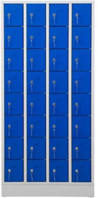 PROREGAL Schließfachschrank Seagull mit 32 Fächern in Grau-Blau, H x B x T: 168 x 80 x 15 cm - Bild 1
