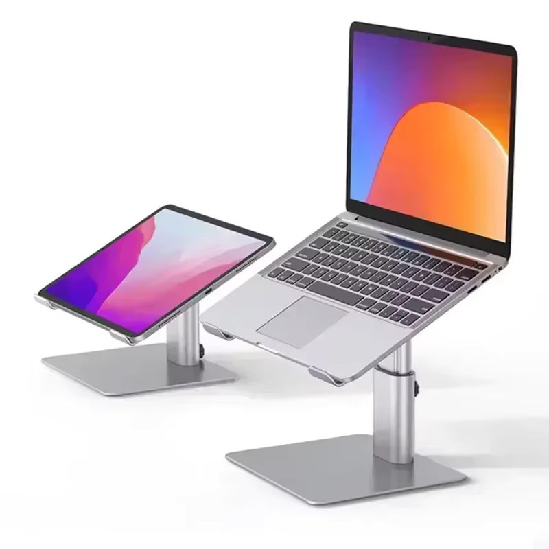 XIKCU Ausziehbarer Lazy Bracket Tablet-Halter aus Aluminiumlegierung für MacBook Air Pro und Notebook, faltbarer Laptop-Ständer, Silber, bis 27,3 Zoll - Bild 3
