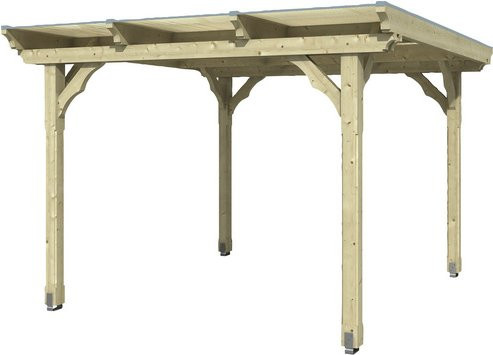 SKANHOLZ Pavillon Marseille Flachdach in Braun mit Polycarbonat-Dach B/H/T: 327 x 236 x 350 cm - Bild 1