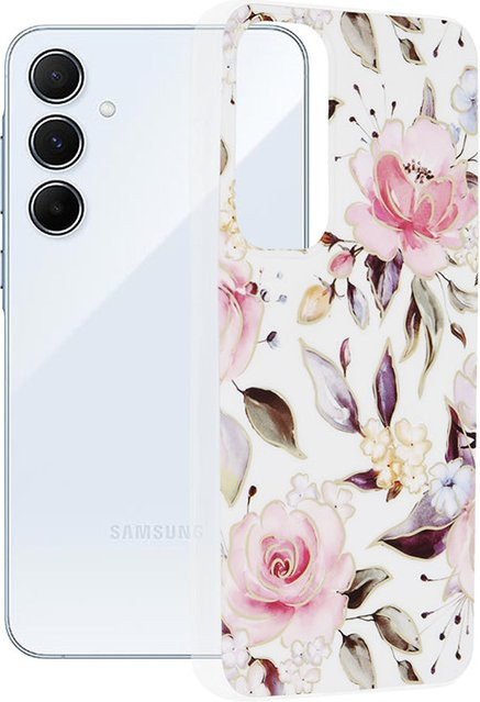 Techsuit Handyhülle für Samsung Galaxy A55 5G (A556) in Weiß mit Marble-Design - Bild 1