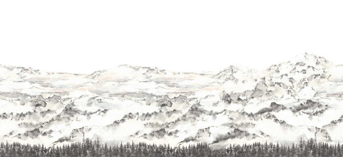 Rebel Walls Mural Hope Mountains Wandtattoo in Grau für Kinderzimmer im skandinavischen Design B/H: 270 x 45 cm - Bild 3
