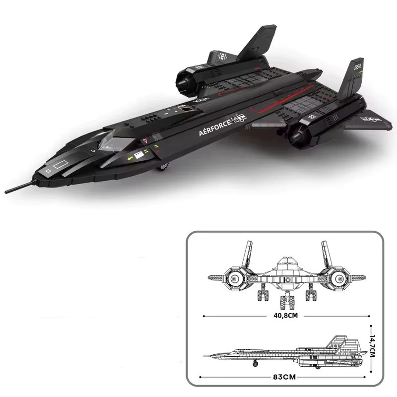 XMWL SR-71 Blackbird Kampfflugzeug, Modellbausatz, 1775 Teile - Bild 6