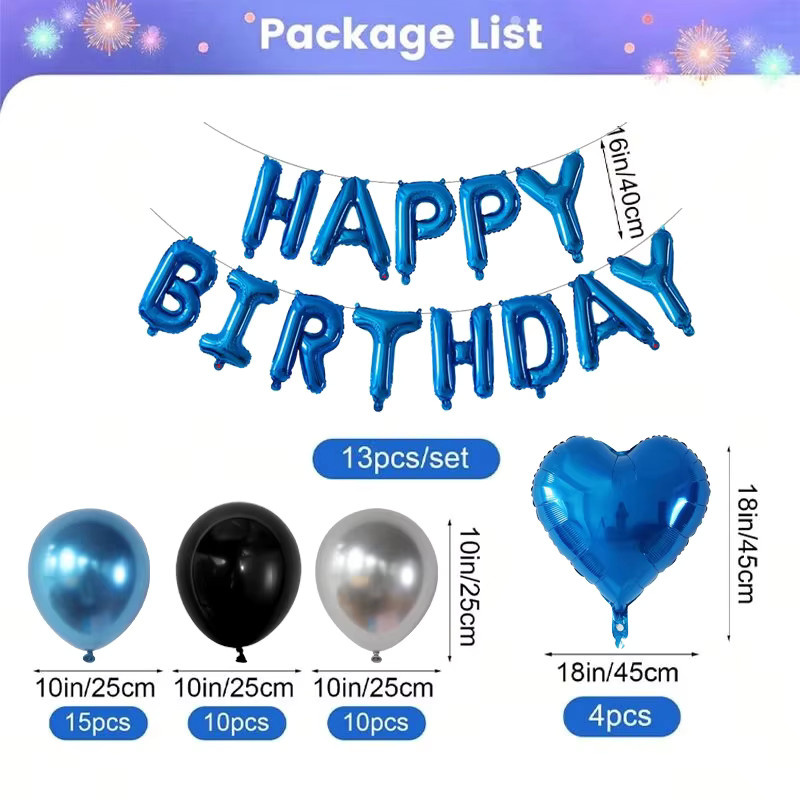 LQVYI Geburtstagsparty-Dekoration Set in Blau mit Luftballons für Kinder - Bild 5