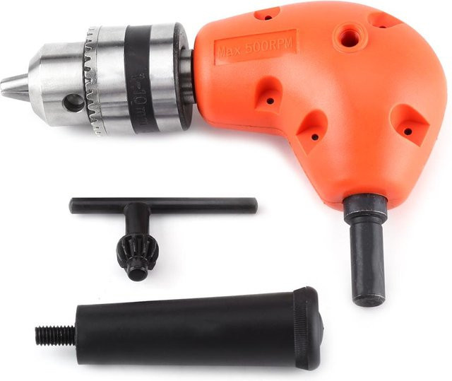 Winkelverlängerungsadapter 90 Grad Elektrobohraufsatz von Painter in Orange mit 9,5 mm Rundschaft und Griff - Bild 1