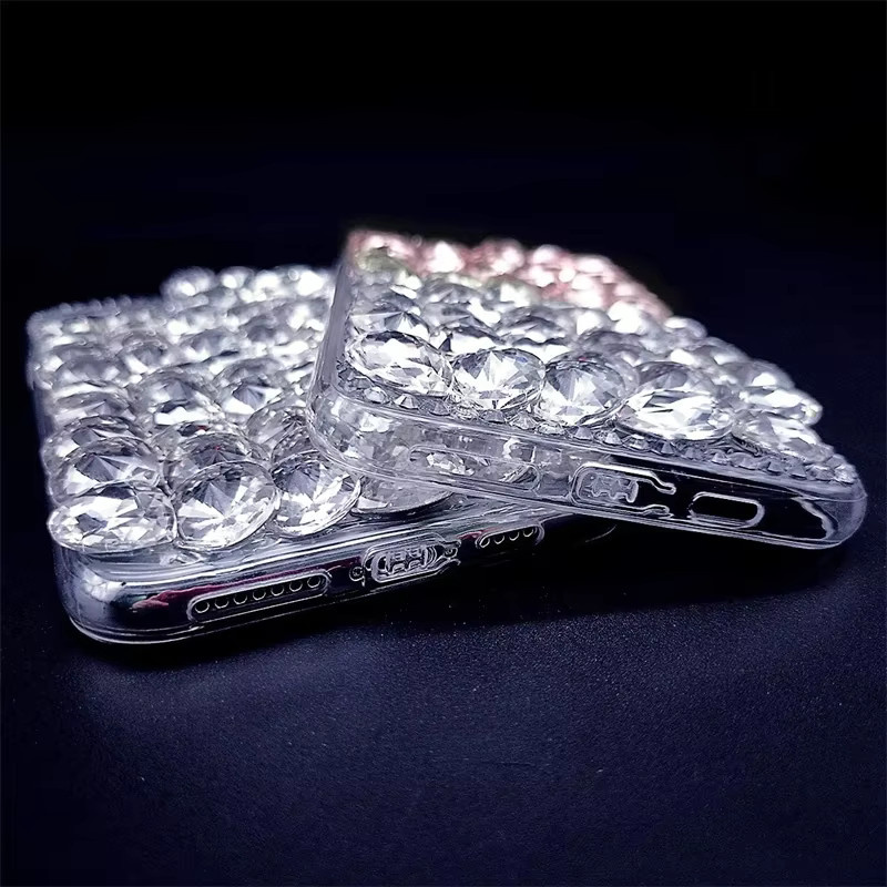 Luxuriöse 3D-Kristall-Diamant-Glitzer Handyhülle für Apple iPhone in Transparent - Bild 5