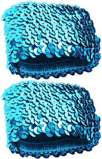 Armstulpen Pailletten, himmelblau, Damen und Mädchen - Bild 1
