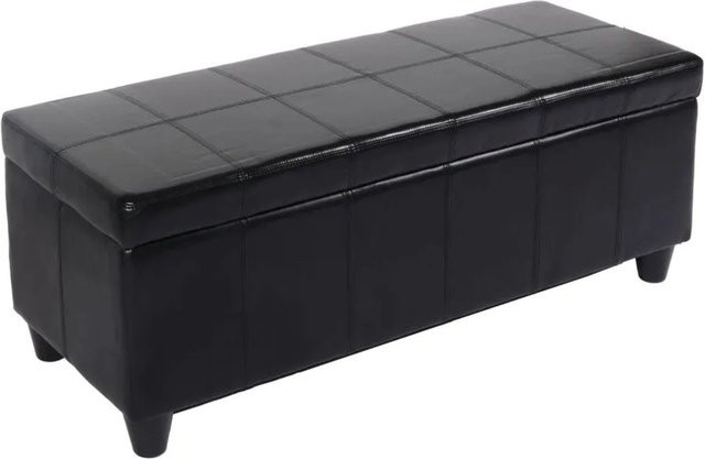 MCW Aufbewahrungstruhe Sitzbank Kriens aus Leder und Kunstleder in Schwarz, B/T/H: 112 x 45 x 45 cm - Bild 2