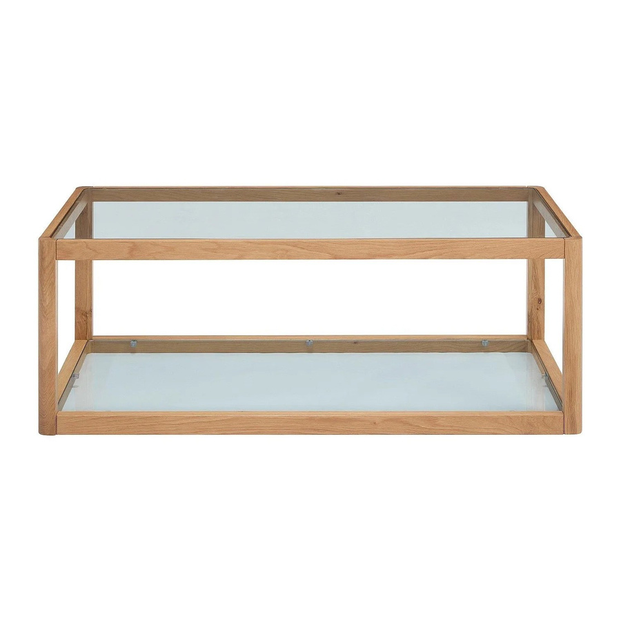 Vente-unique Couchtisch Zunaril in Eiche und Transparent mit Sicherheitsglas, B/T/H: 110 x 60 x 40 cm - Bild 2