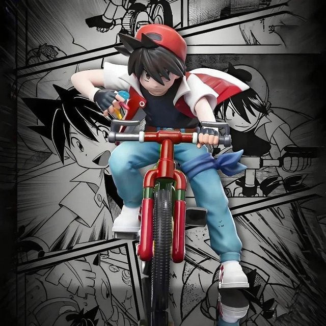 Bandai Pokémon Ash Ketchum Radfahren, Actionfigur, Rot, 6 cm - Bild 1