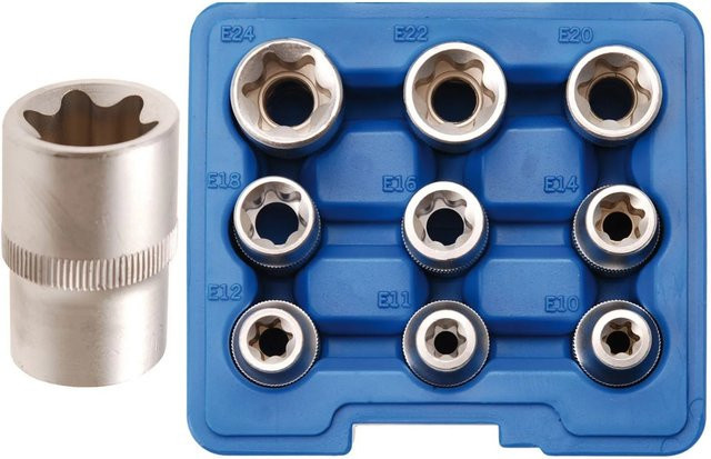 BGS Steckschlüssel-Einsatz-Set 9-tlg. aus Chrom-Vanadium mit 1/2 Zoll Antrieb in Silber - Bild 2