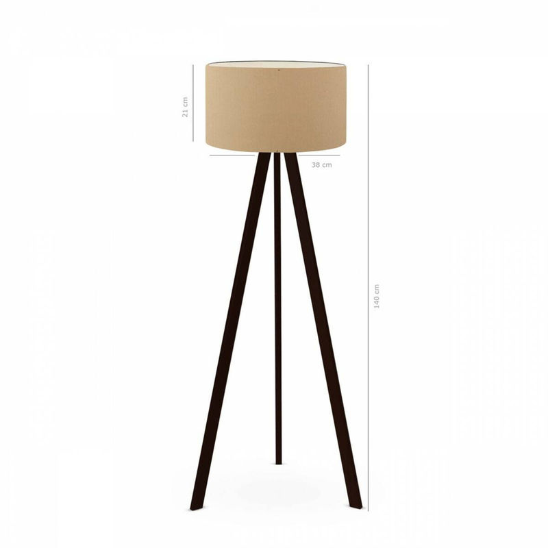 Opviq Stehlampe in Braun und Beige aus MDF und PVC mit E27 Fassung, B/H/T: 38 x 140 x 38 cm - Bild 3
