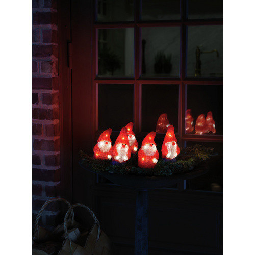 Konstsmide LED Weihnachtsmann Acryl-Figur Set in Rot mit warmweißer Beleuchtung - Bild 4