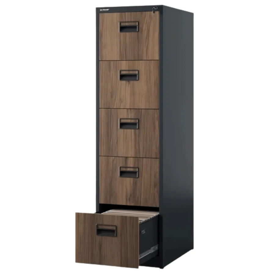 JAN NOWAK Hängeregisterschrank SARA mit 5 Schubladen abschließbar Anthrazit-Nussbaum B/T/H: 163 x 46 x 62 cm - Bild 2