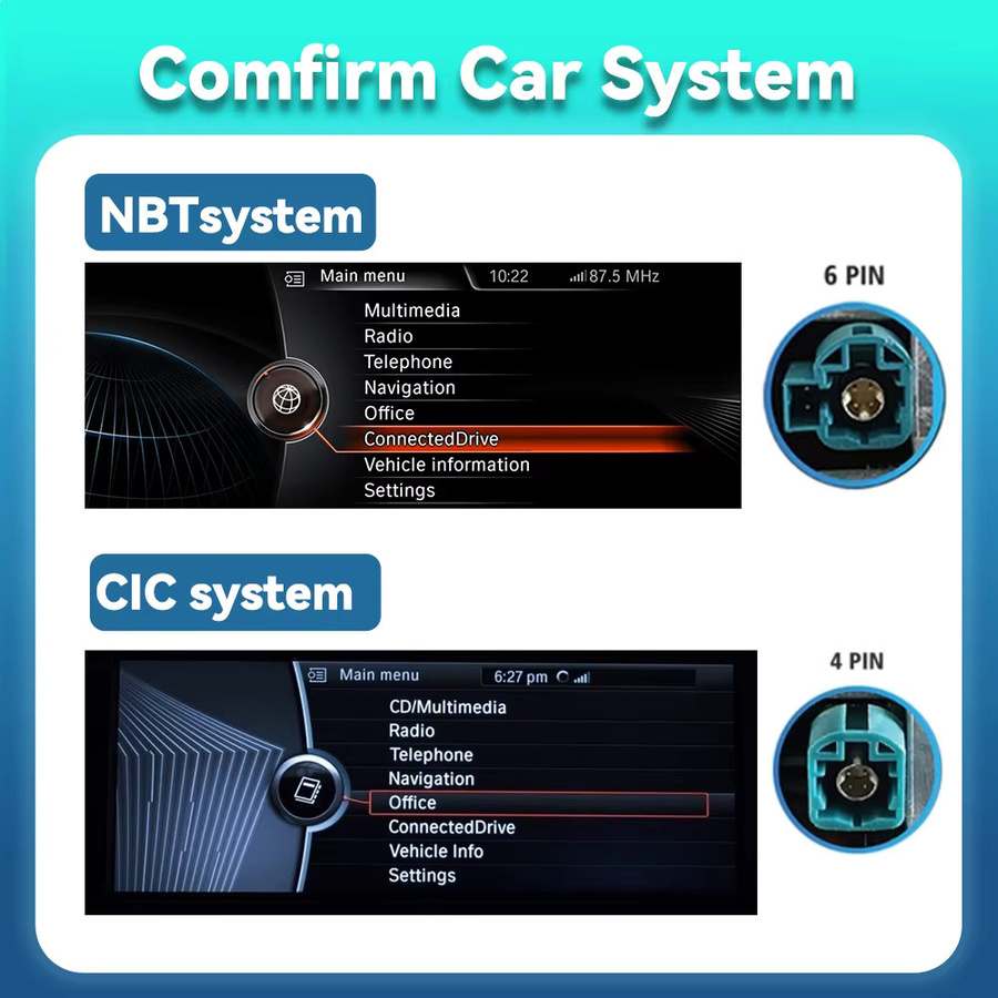 BONROAD 14,9 Zoll Touch Display für BMW 5er F10 F11 CIC NBT System mit CarPlay, Android Auto und GPS in Schwarz - Bild 4