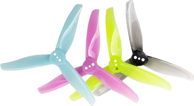 Gemfan 3016 3-Zoll 3-Blatt Propeller für FPV Racing Drohnen, 4 Stück CW/CCW, 3-Loch 1,5mm/2mm Welle, grau/mehrfarbig - Bild 1