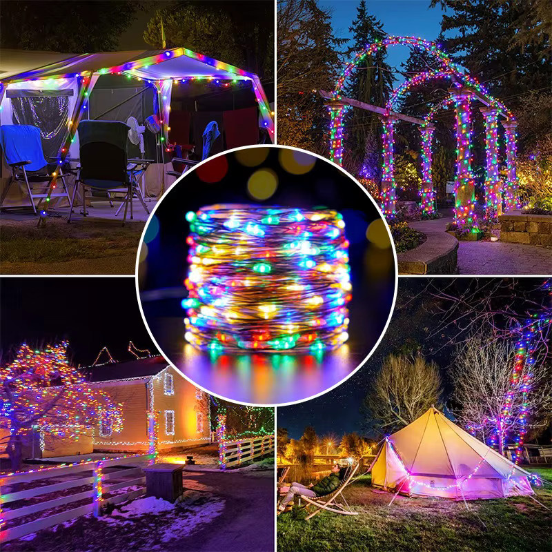 IEEYEEY Solar LED Lichterkette für Garten und Outdoor, 32m Wasserdichte Fairy Lights aus Kupferdraht für Weihnachten, Hochzeit und Party - Bild 4