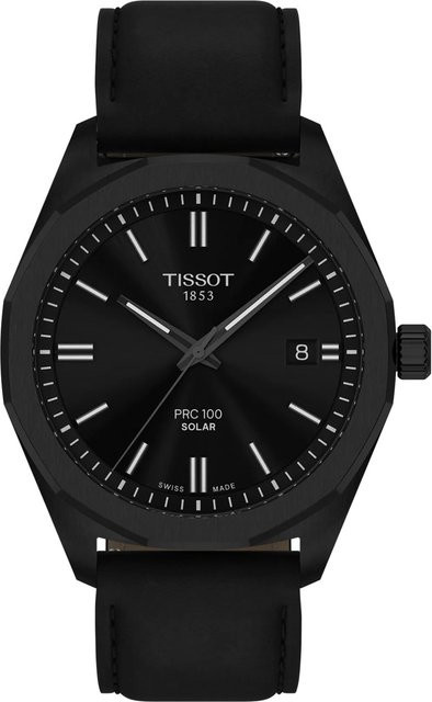Tissot Armbanduhr Solar, Edelstahl, 39 mm, Herren, Schwarz - Bild 1