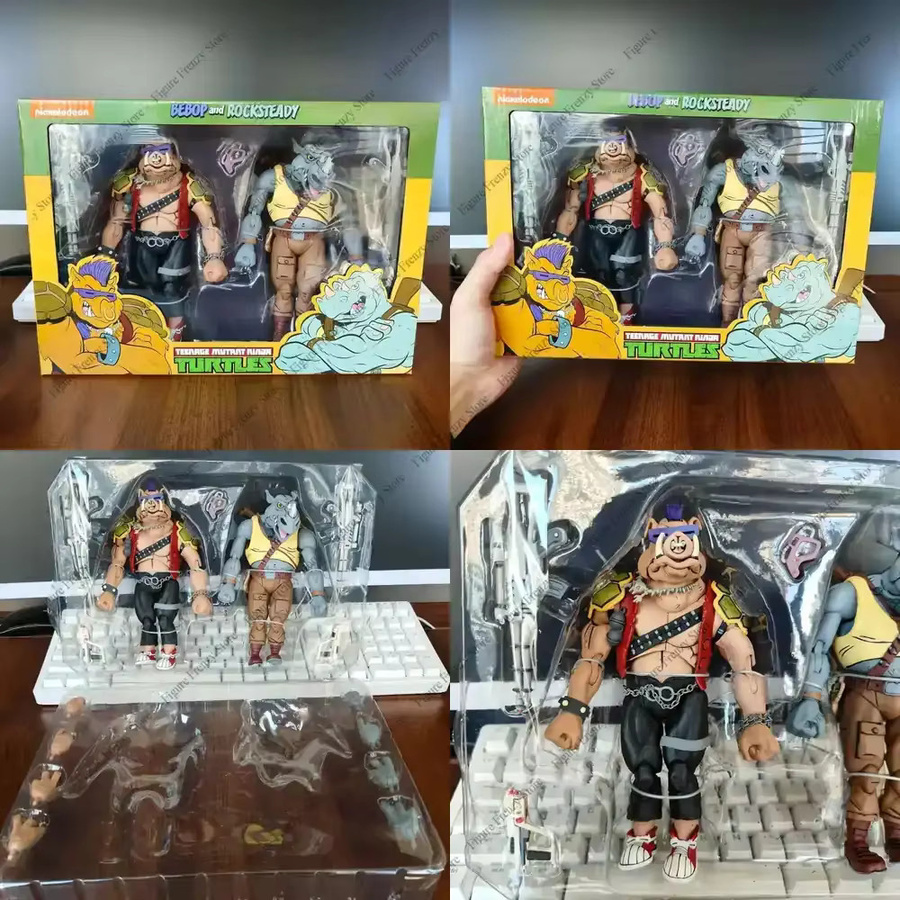 NECA Teenage Mutant Ninja Turtles Bebop Rocksteady Shredder Michelangelo Splinter Donatello Krang, Actionfiguren-Set - Bild 1