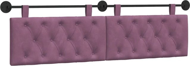 vidaXL Wandmontiertes Polsterpaneel aus Samt in Lila, B/H/T: 190 x 55 x 7 cm - Bild 1