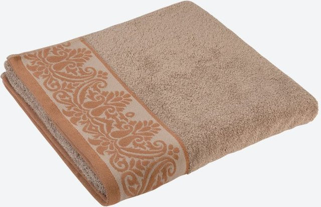 NKD Duschtuch mit Jacquard-Bordüre in Beige, Breite: 70 cm, Länge: 140 cm - Bild 1