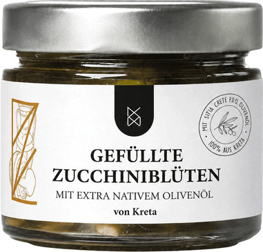 Deligreece Gefüllte Zucchiniblüten in extra nativem Olivenöl 220 g - Bild 1