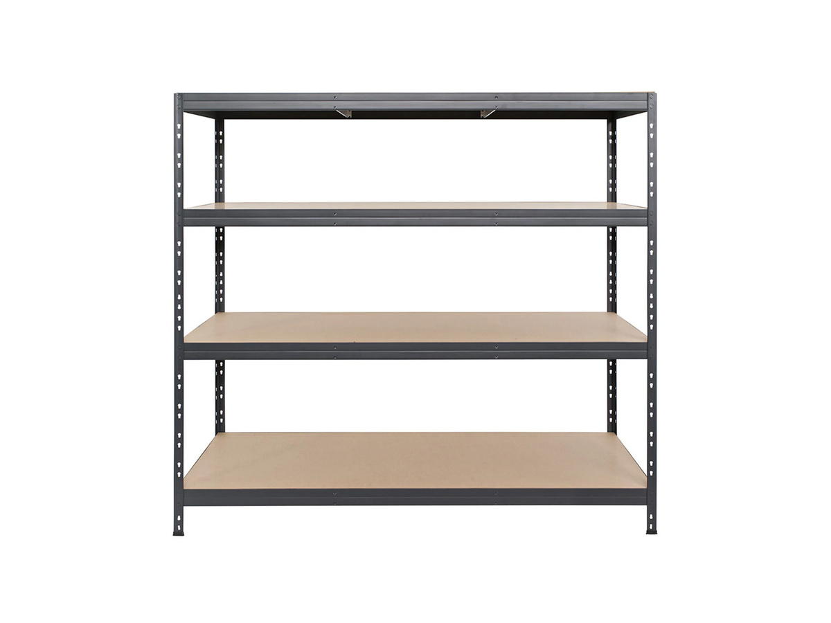 AR SHELVING Schwerlastregal RIVET mit 4 Böden aus verzinktem Stahl in Anthrazitgrau, B/T/H: 180 x 60 x 180 cm - Bild 3
