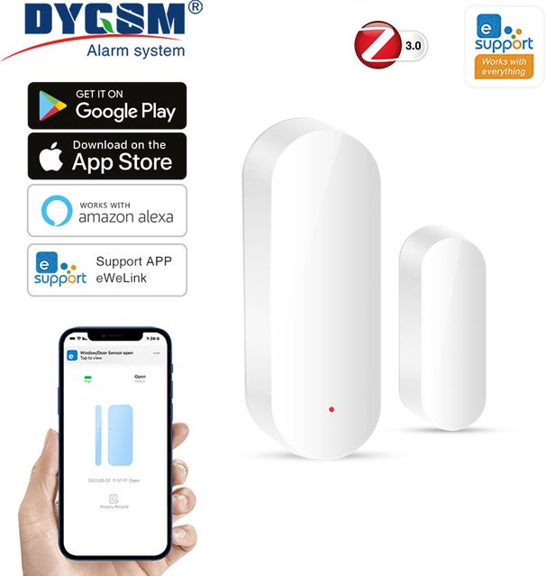 DYGSM Zigbee Smart Tür-Fenster-Sensor in Weiß mit EWeLink App-Steuerung und Kompatibilität für Alexa und Google Home - Bild 1