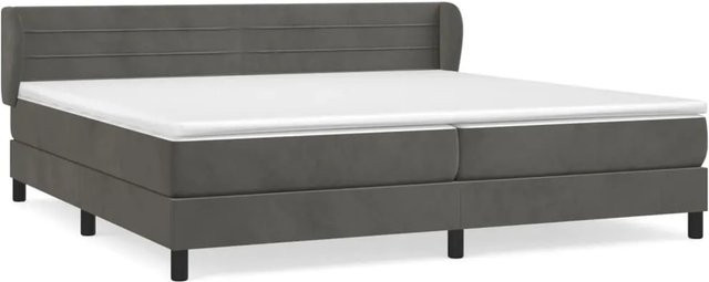 vidaXL Boxspringbett Hybrid mit Matratze Dunkelgrau Samt B/T: 200 x 200 cm, Höhe: 203 cm - Bild 1