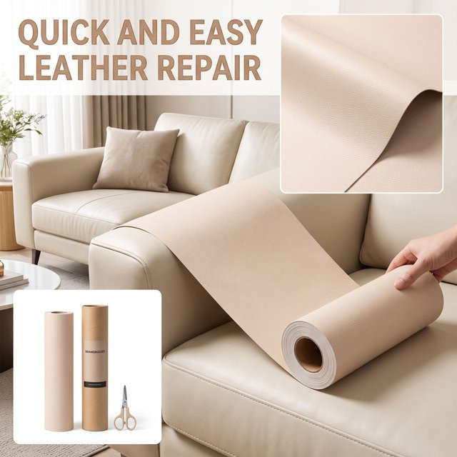 Selbstklebendes Lederband-Set von YaseHasaki in Beige, Breite: 30 cm, Länge: 1 m - Bild 1