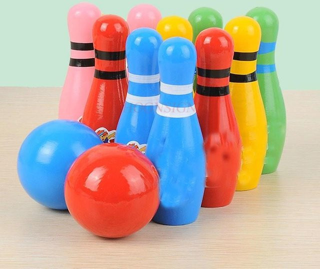 Binchi Bowling Spielzeug, Cartoon Tier, Holz, ab 3 Jahre - Bild 1