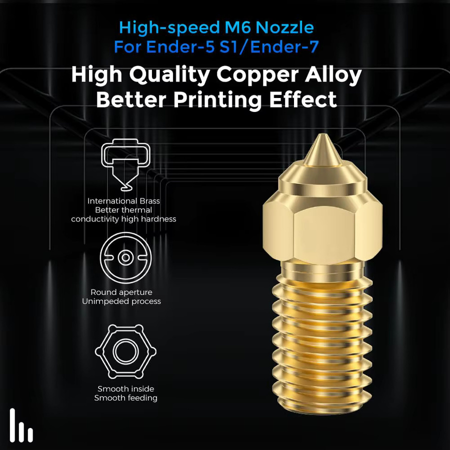 Creality Ender 3 V3 SE Hochgeschwindigkeits-Messingdüsen 0,4 mm, 5er Set, Gold, M6 Hotend-Extruderdüse für Ender 5 S1 und Ender 7 3D-Drucker - Bild 2