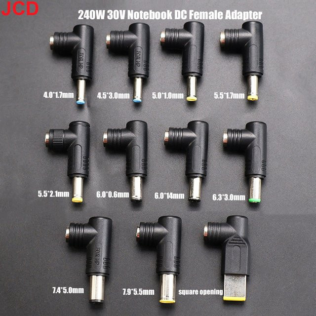 JCD Universal DC Netzteil Anschluss Konverter 240 W Schwarz, 5,5 x 2,5 mm auf verschiedene Laptop Ladegerät Stecker - Bild 1