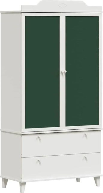 vidaXL Kleiderschrank mit Kreidetafel und Schubladen in Weiß, B/T/H: 90 x 45 x 180 cm - Bild 1