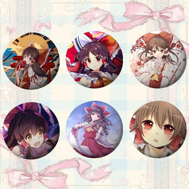 KAYOU Brosche Cartoon Reimu Hakurei, rundes Abzeichen - Bild 1