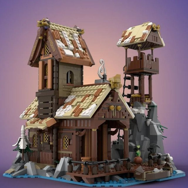 Youmko MOC Medieval Retro Dorf Bausteine Set mit 1837 Teilen, Mehrfarbiges DIY Modell für Kinder und Erwachsene - Bild 1