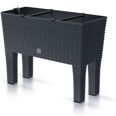 PROSPERPLAST Pflanzkasten Rato in Rattan-Optik Anthrazit Grau, B/T/H: 33 x 80 x 62 cm - Bild 1