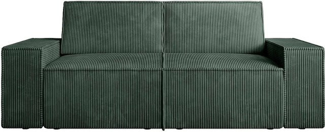 Vente-unique Sofa Amelia in Tannengrün mit Cord-Bezug, Breite: 210 cm - Bild 1