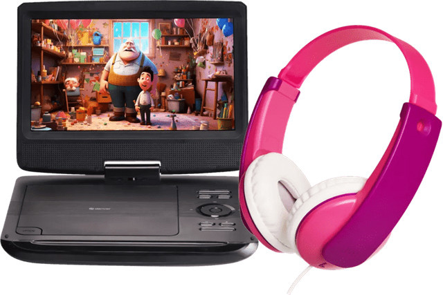 Denver MT-1097 und JVC HA-KD7 Kopfhörer Set in Pink - Bild 1