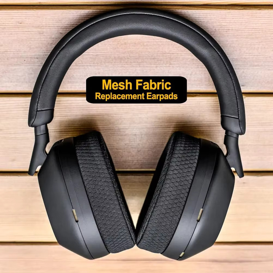 CHONGJIZHE Ersatz-Ohrpolster aus Mesh für Sony WH-1000XM5 Over-Ear Kopfhörer mit Memory-Schaum in Schwarz - Bild 4