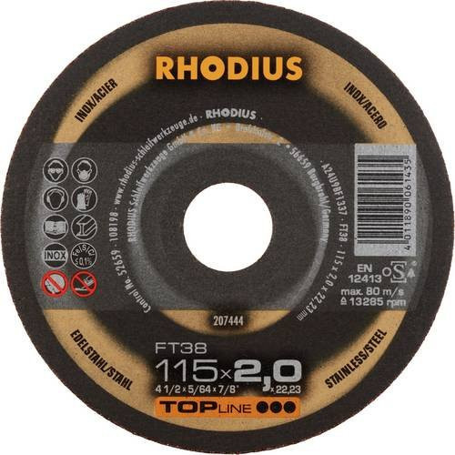 Rhodius FT38 207444 Trennscheiben-Set für Edelstahl und Stahl, 25 Stück, Schwarz - Bild 1