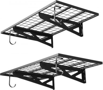 VEVOR 2er-Set Wandregal für die Garage aus Kohlenstoffstahl in Schwarz, B/T/H: 121,9 x 62,0 x 21,0 cm - Bild 1