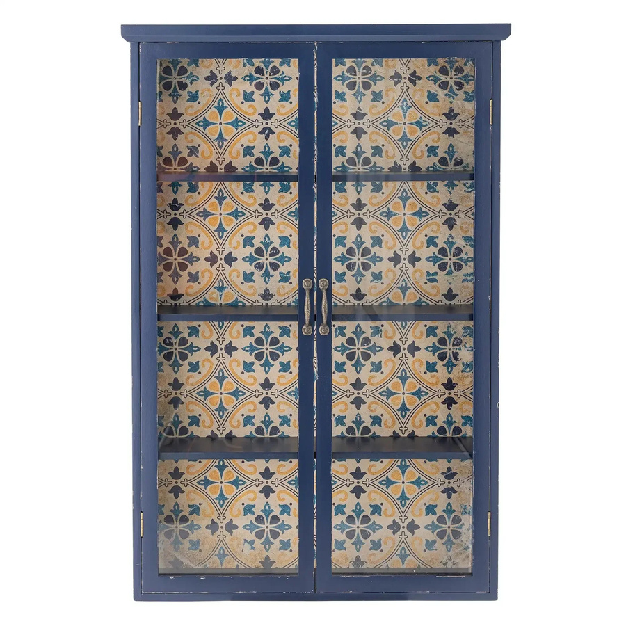Bloomingville Schrank Hazem aus Fichtenholz in Blau mit portugiesischem Fliesenmuster - Bild 1