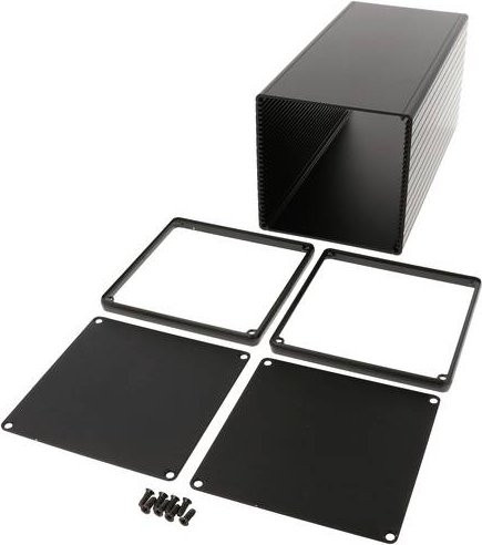 Hammond Electronics Universal-Gehäuse 1455NS2201BK aus extrudiertem Aluminium in Schwarz B/T/H: 22,0 x 10,3 x 10,3 cm - Bild 1