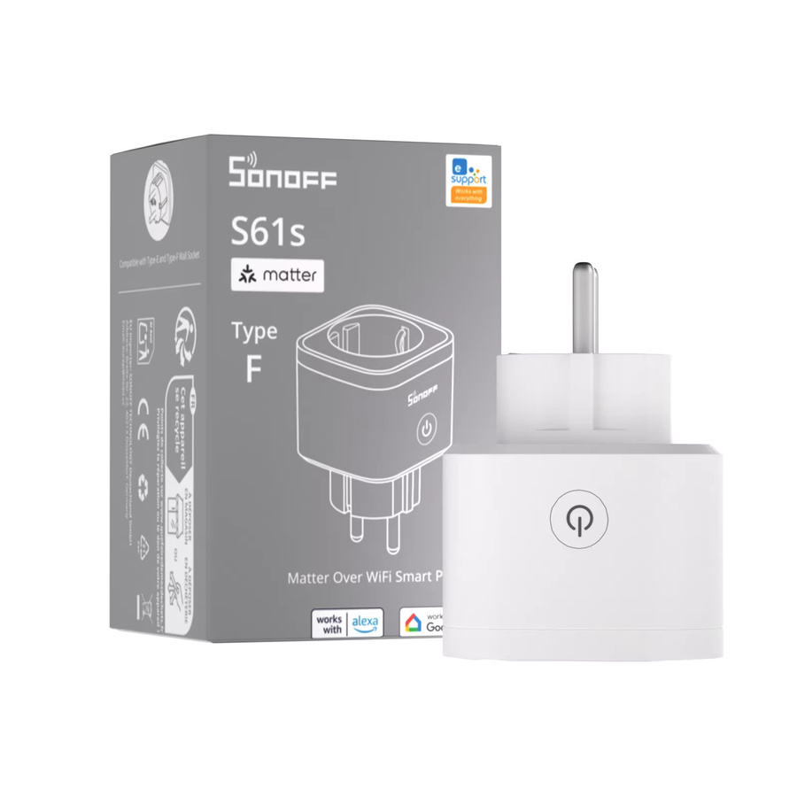 SONOFF S61s TPF Smart Plug Matter Over WiFi Intelligente Steckdose mit Energieüberwachung in Weiß - Bild 1
