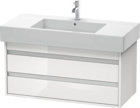 Duravit Waschtischunterschrank Ketho in Weiß Hochglanz mit 2 Schubladen, wandhängend, B: 100 cm, T: 45,5 cm, H: 48 cm - Bild 1