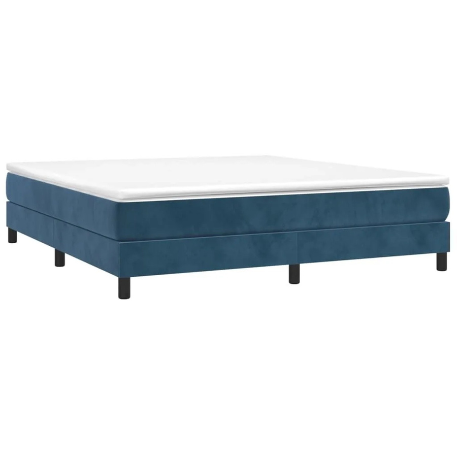 vidaXL Boxspringbett mit Matratze in Dunkelblau aus Samt, Hybridbett mit Taschenfederkern, B/T: 180 x 200 cm - Bild 2
