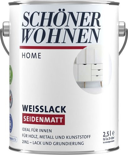 Schöner Wohnen DurAcryl Weißlack seidenmatt in Weiß für Holz - Bild 1