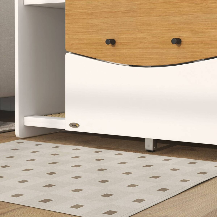 PawHut Katzenschrank für die Katzentoilette in Eiche mit ausziehbarem Fach und Streuauffangmatte, B/T/H: 50 x 78 x 51 cm - Bild 3