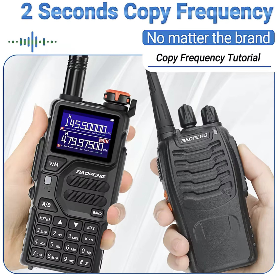 Baofeng K5Plus Walkie-Talkie Handfunkgerät in Schwarz mit 10W, Triband, 999 Kanälen und 2500mAh Akku - Bild 2